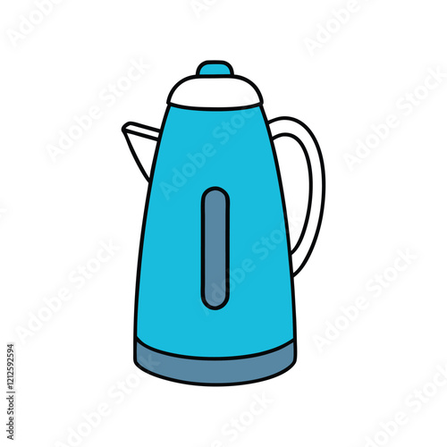 electric kettle isolated on white vector illustration