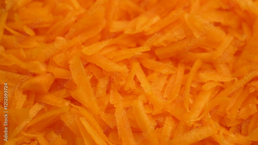 Shredded pumpkin pieces. Raw organic vegetables. Healthy and fresh vegan ingredient for cooking. Rotation. Macro shot Shredded pumpkin pieces. Raw organic vegetables. Healthy and fresh vegan ingredient for cooking. Rotation. Macro shot