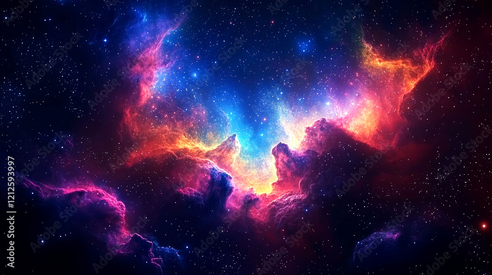 Obraz premium Cosmic Nebula: Vibrant Colors of the Universe