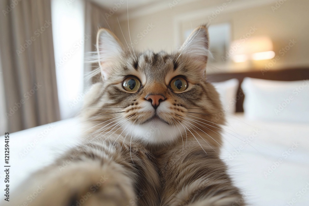 custom made wallpaper toronto digitalcat takes a selfie in a hotel, holiday, travel,hotel room