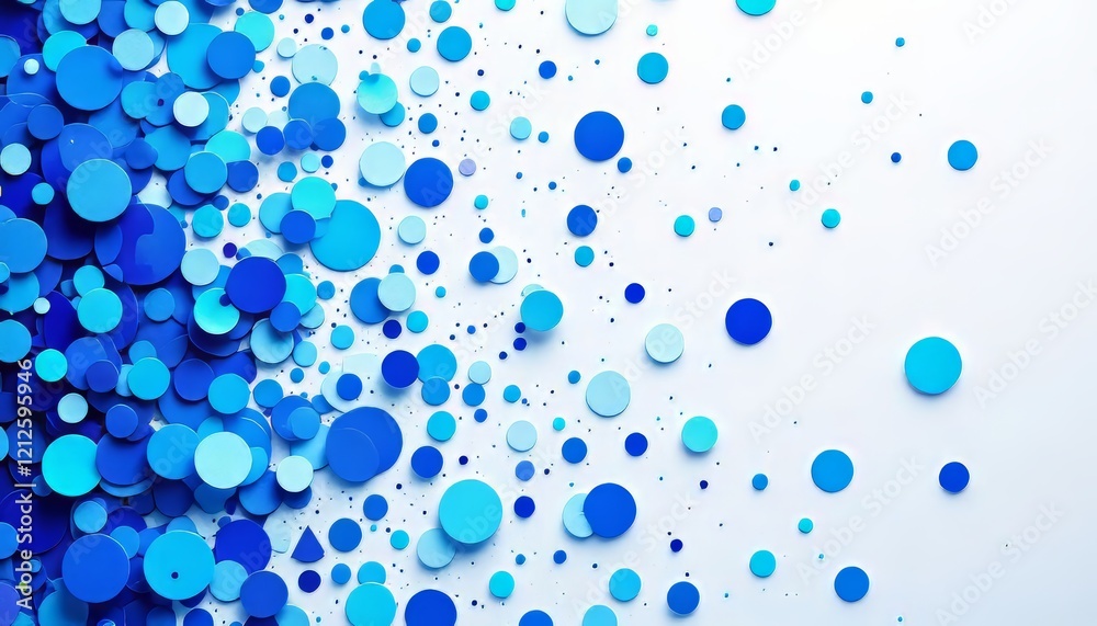 Abstract arrangement of blue circles on a white background. Abstract arrangement of blue circles on a white background.