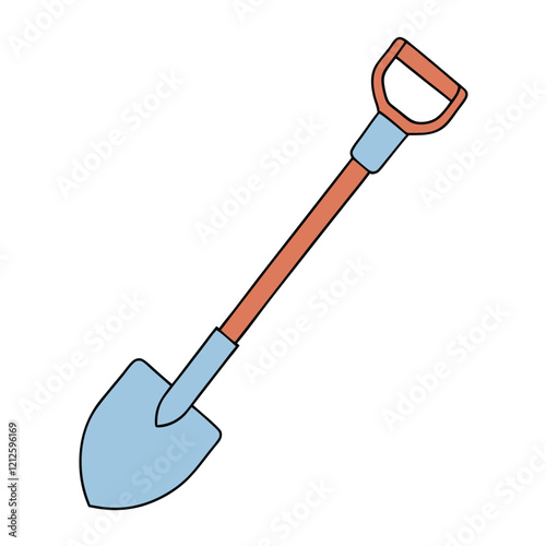 shovel isolated on white background vector illustration