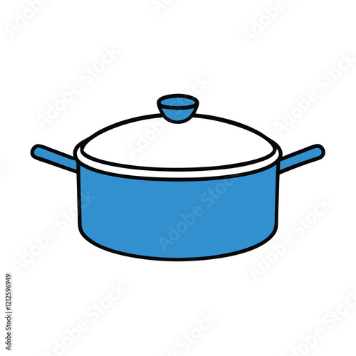 saucepan on a white vector illustration