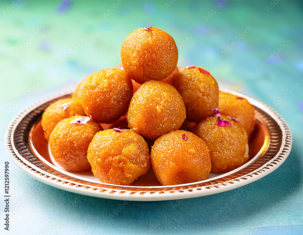 Bundi laddu dessert made during indian festival. It is famous dessert which made in every home during special occasion such as wedding or various festivals. Used selective focus. Bundi laddu dessert made during indian festival. It is famous dessert which made in every home during special occasion such as wedding or various festivals. Used selective focus.