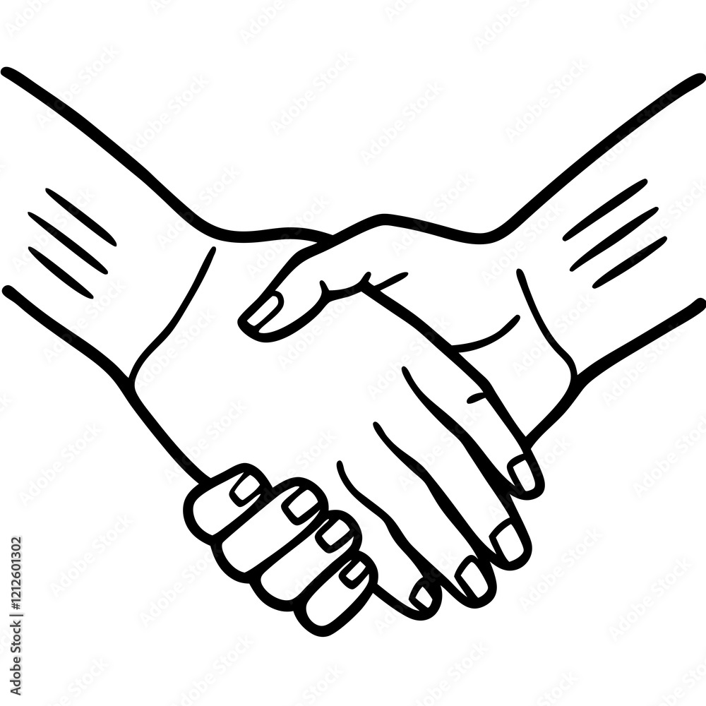 handshake isolated on white background