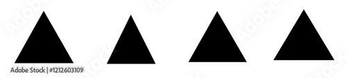 Modern icon of a triangle pointing up or a flat pyramid, suitable for apps and websites.