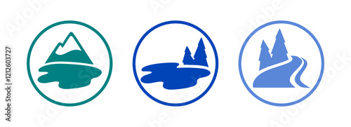 Water Nature Landscape Vector Icons