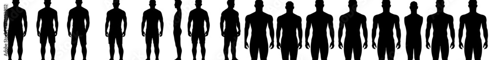A set of modern icons of people in various thicknesses, isolated on a white background A set of modern icons of people in various thicknesses, isolated on a white background