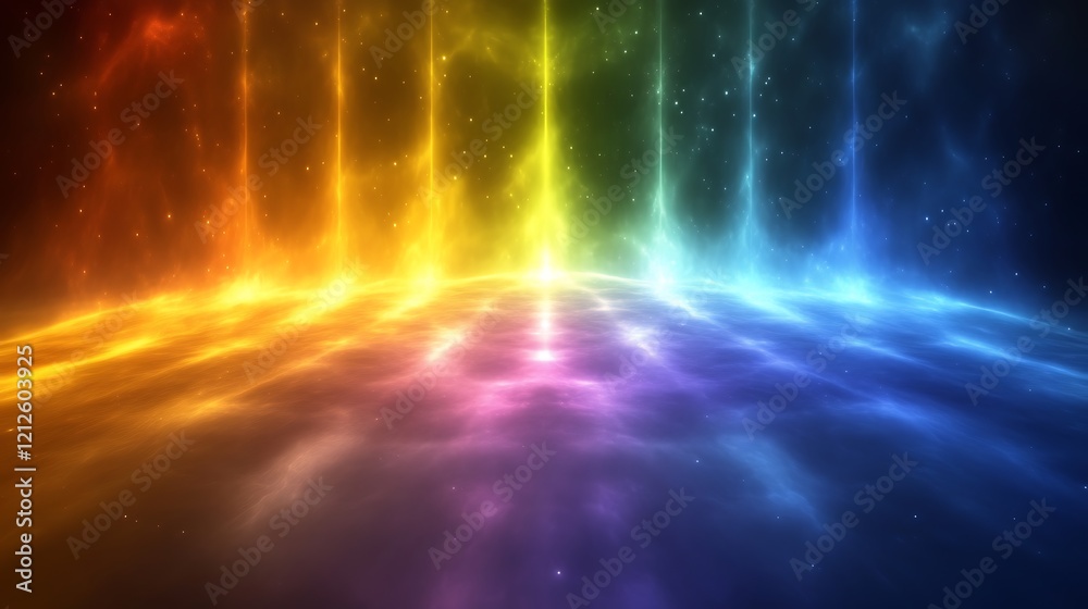 Rainbow Nebula Cosmic Landscape Celestial Lightscape Rainbow Nebula Cosmic Landscape Celestial Lightscape
