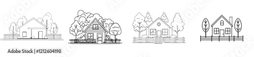 Autumn landscape featuring a country house