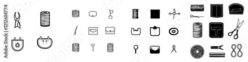 Authentic black leather icon. Minimalist modern symbol.
