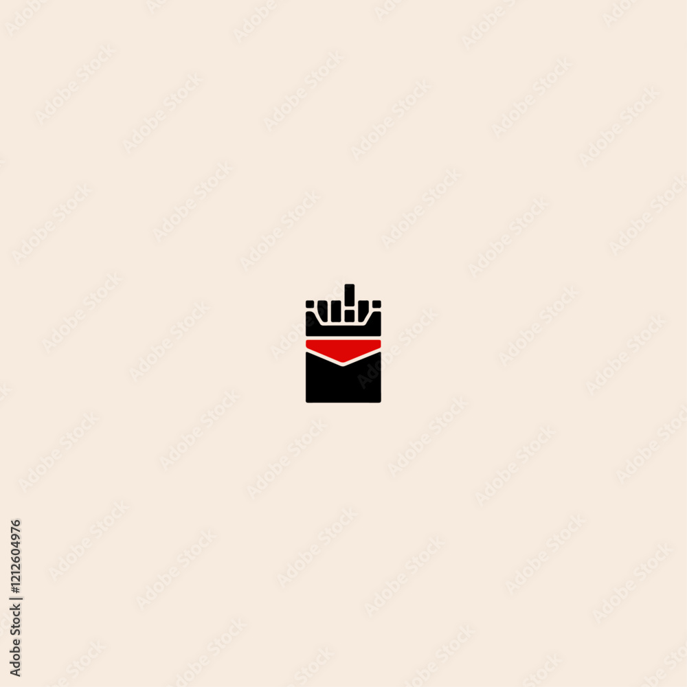 Cigarette pack icon flat vector design. Cigarette pack icon flat vector design.