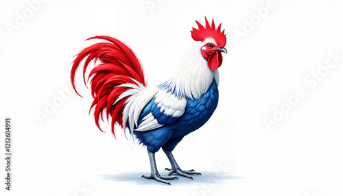 Wallpaper Mural French Rooster Illustration of a red, white, and blue French rooster Torontodigital.ca