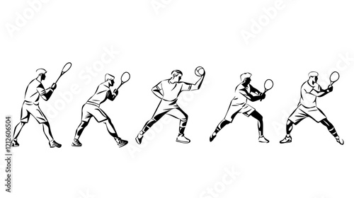 A design for sports betting featuring various sports games in black on a white background, with icons and silhouettes of people