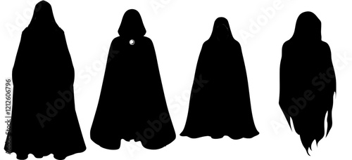 A lifelike portrayal of death, featuring a menacing black robe. This isolated 3D modern eerie figure of the Grim Reaper, draped in a long, dark, flowing gown, captures the essence of death, mystery,