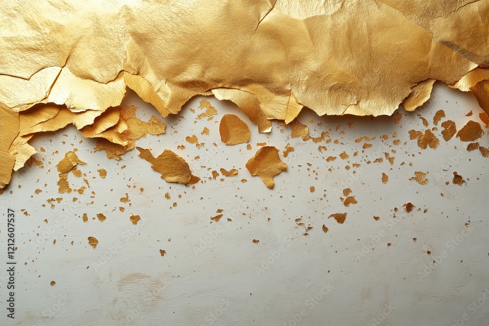 Torn gold paper background Torn gold paper background