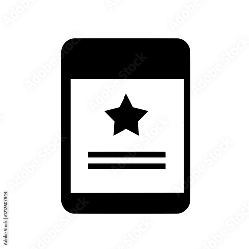 Preferred computer file marked with a star. Starred file represented by a modern icon.