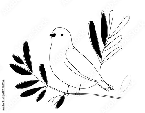 A simple line drawing of a dove in flight, designed as a peace symbol, suitable for greeting cards, banners, flyers, or posters.