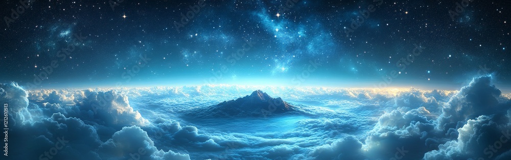 Fototapeta premium Dreamy Floating Island in the Clouds