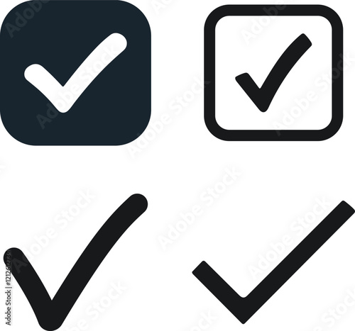 check mark icon, Simple Checkmark Icons in Filled and Outline Styles
