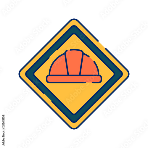 Caution symbol to indicate construction zones, ensuring safety and awareness. photo