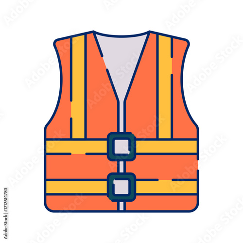 High-visibility vest worn to ensure worker safety in construction and roadwork environments.