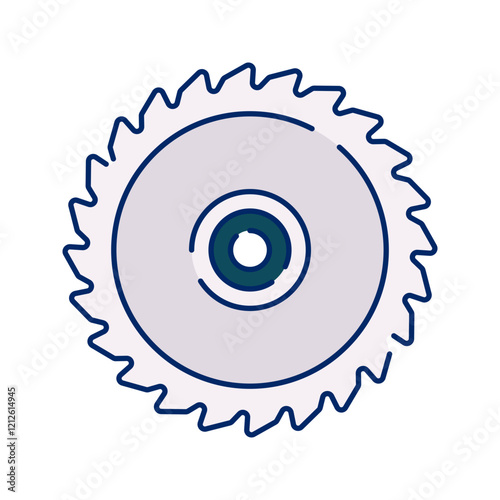 Circular blade used for cutting wood or metal in construction or carpentry work.
