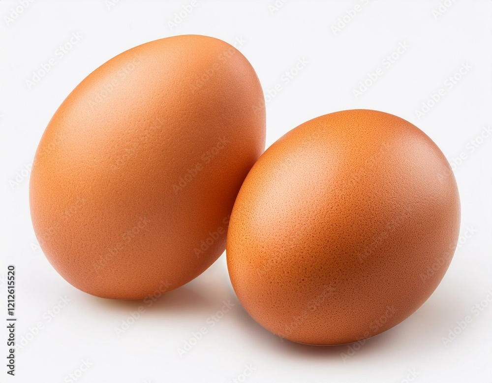 Two eggs isolated on white. Generated image Two eggs isolated on white. Generated image