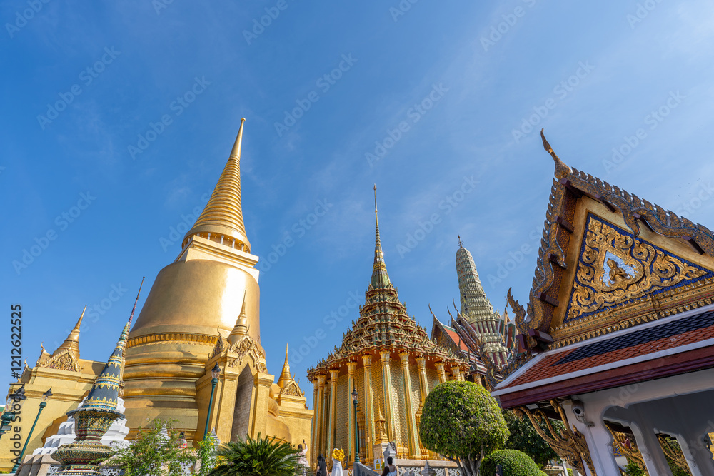 Wat Phra Kaew at Grand Palace, Temple of the Emerald Buddha in Bangkok, Thailand. Wat Phra Kaew at Grand Palace, Temple of the Emerald Buddha in Bangkok, Thailand.