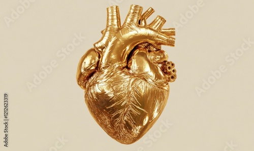 Fototapeta kuchenna Solid gold human heart
