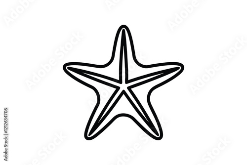 Starfish silhouette icon. Marine animal vector illustration  