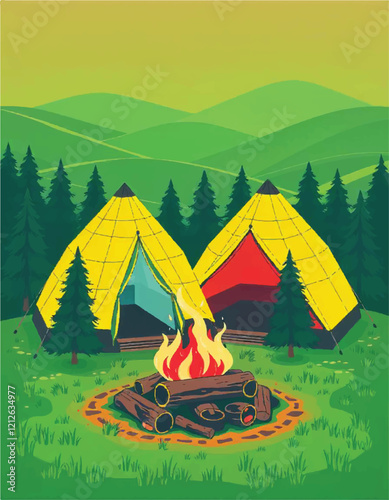 camping on the mountain