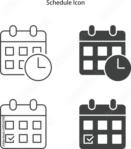 schedule outline icon and glyph, including Time and date icon, concept editable stroke outline icons set flat vector illustration. 