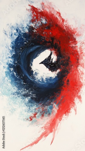 Wallpaper Mural Abstract swirling red and blue paint artwork Torontodigital.ca