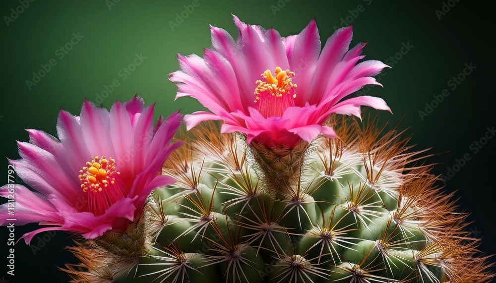 Φωτογραφία Vibrant pink flowers emerge from a cactus, showcasing the splendor of the spring season