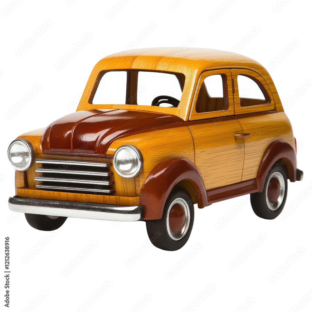 Wooden toy car on a white background suitable for childrens play and education isolated on transparent background. Wooden toy car on a white background suitable for childrens play and education isolated on transparent background.