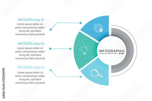 Startup project boosting research rectangular choice infographic chart design template. Business success infochart with icons. Instructional graphics with 3