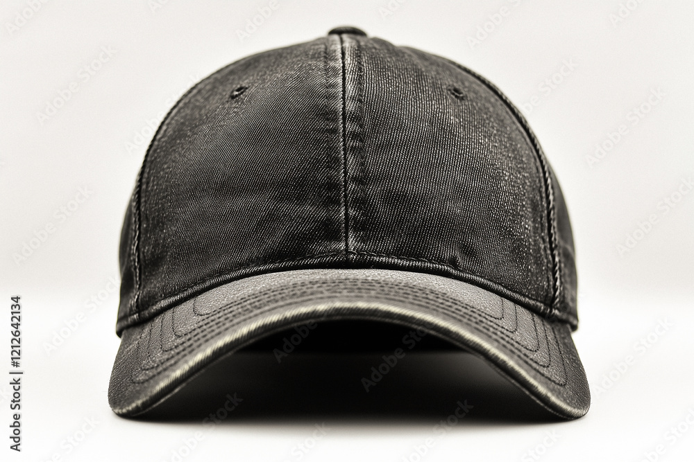 Fototapeta premium Black Cotton Baseball Cap