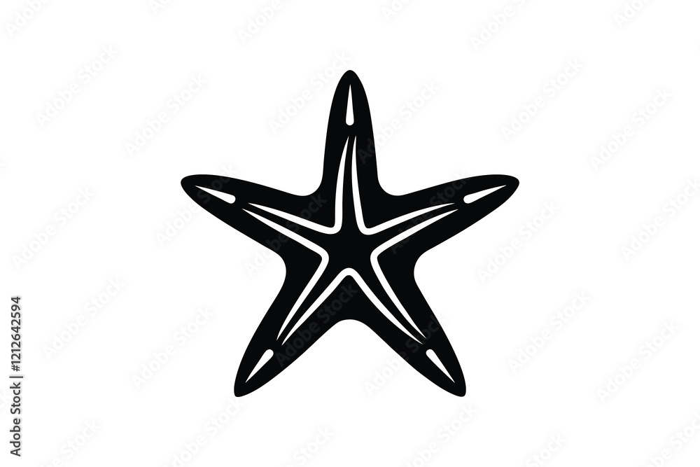 Starfish silhouette icon. Marine animal vector illustration Starfish silhouette icon. Marine animal vector illustration