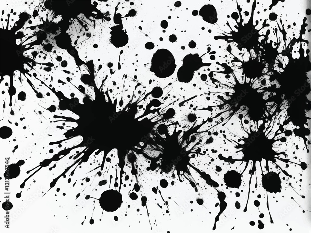 Black and White Ink spatter texture. Black ink splash isolated on white background. Black drop ink splatter. EPS 10. Ink splash texture. Grunge background. Ink splatter. Black and White Ink spatter texture. Black ink splash isolated on white background. Black drop ink splatter. EPS 10. Ink splash texture. Grunge background. Ink splatter.