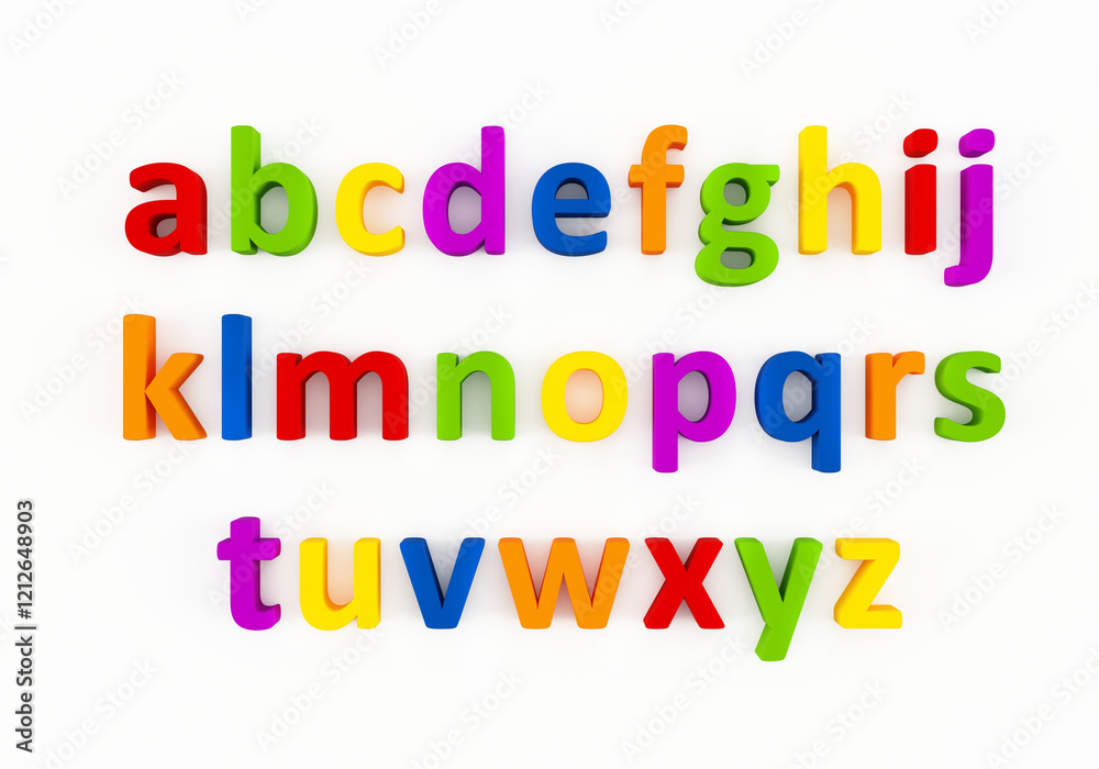 3D Alphabet, 3D ABC With Colorful Letters Of The Alphabet Isolated On White 3D Alphabet, 3D ABC With Colorful Letters Of The Alphabet Isolated On White