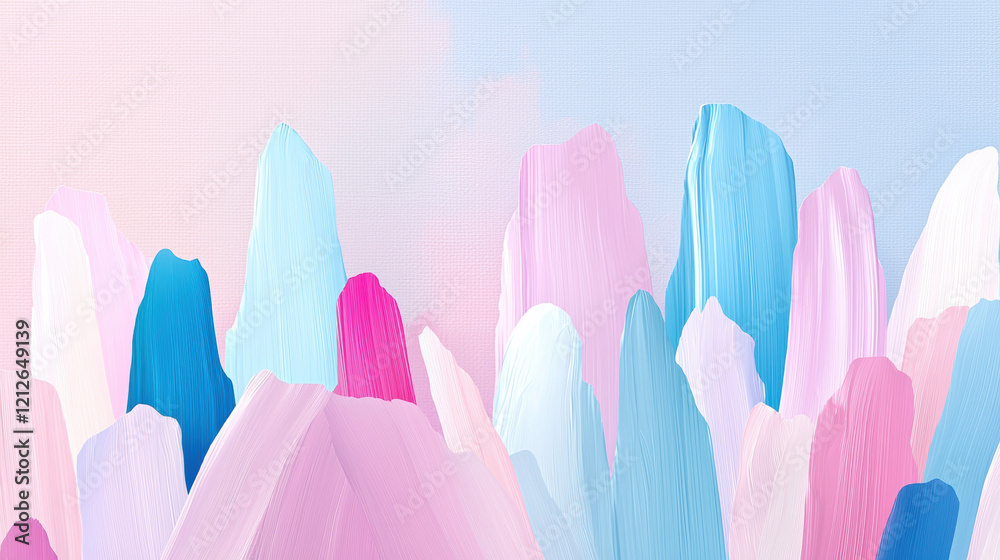 Abstract soft lines in pastel colors create serene landscape of peaks. gentle hues evoke calming and dreamy atmosphere Abstract soft lines in pastel colors create serene landscape of peaks. gentle hues evoke calming and dreamy atmosphere
