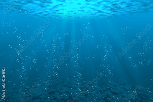 3D Underwater Scene With Air Bubbles
