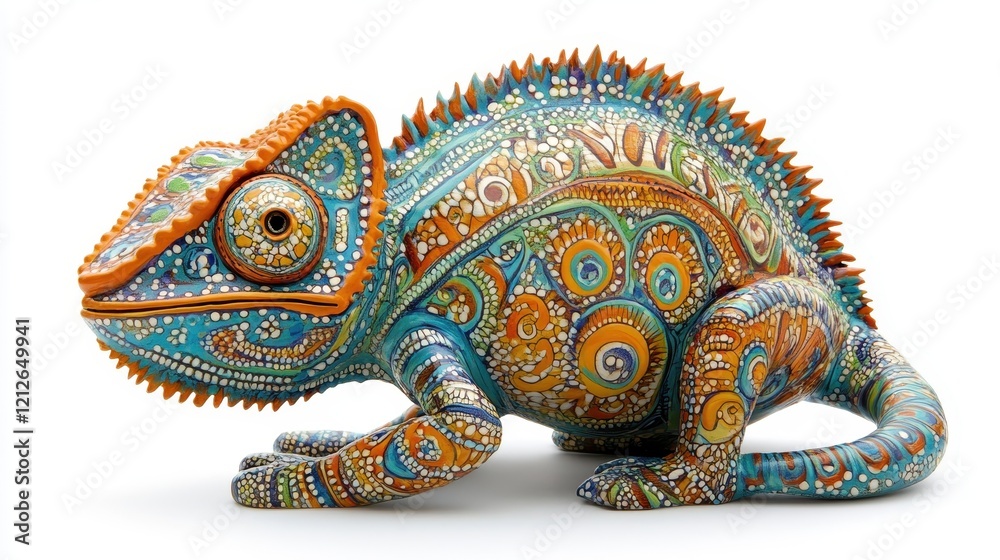 Obraz premium Colorful Decorative Chameleon Sculpture Display