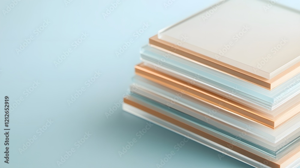 Stacked Transparent 3D Cubes in Minimalist and Clean Composition Stacked Transparent 3D Cubes in Minimalist and Clean Composition