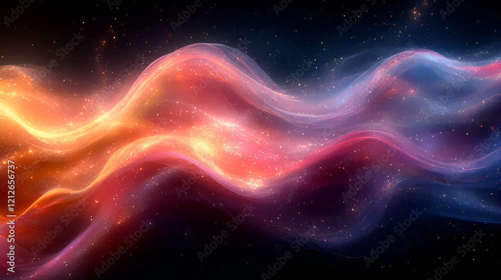 Fototapeta premium A Iridescent Hologram Texture And Chrome Foil wave 