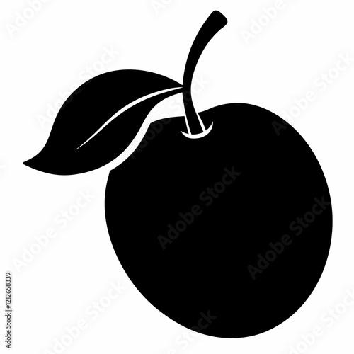 Sapodilla Fruit Silhouette Design