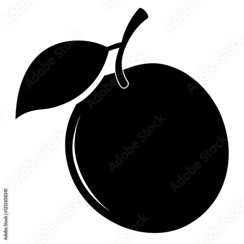 Sapodilla Fruit Silhouette Design