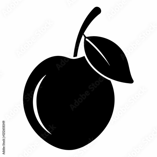 Sapodilla Fruit Silhouette Design