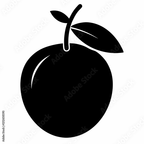 Sapodilla Fruit Silhouette Design